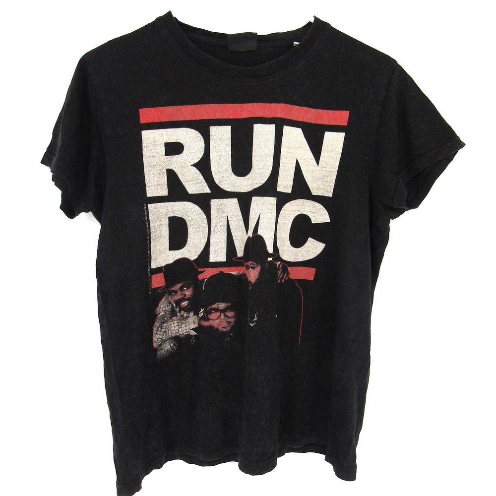 Music Shirt Co Run DMC Graphic Tee Mens Medium Black Short Sleeve Crew Neck
